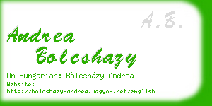 andrea bolcshazy business card